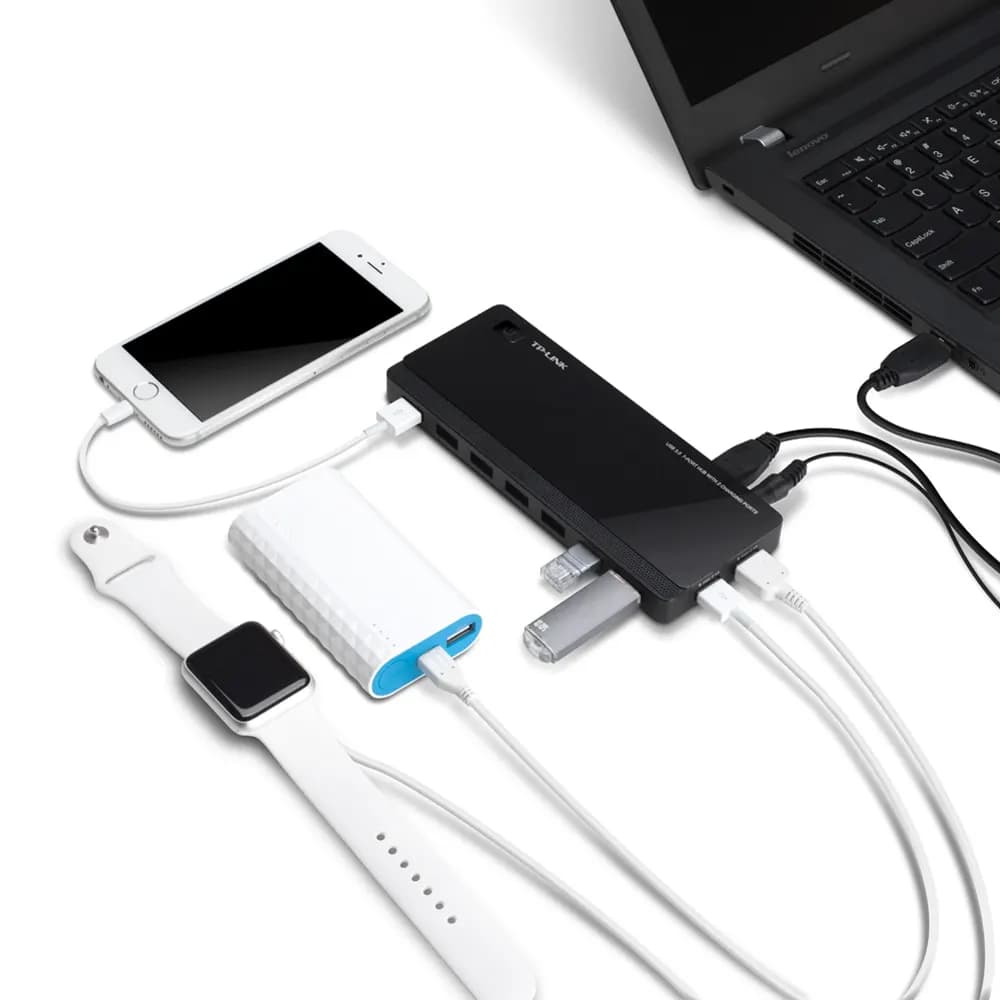 هاب 7 پورت USB 3.0 با 2 پورت شارژر تی پی لینک مدل UH720 — تصویر ۶