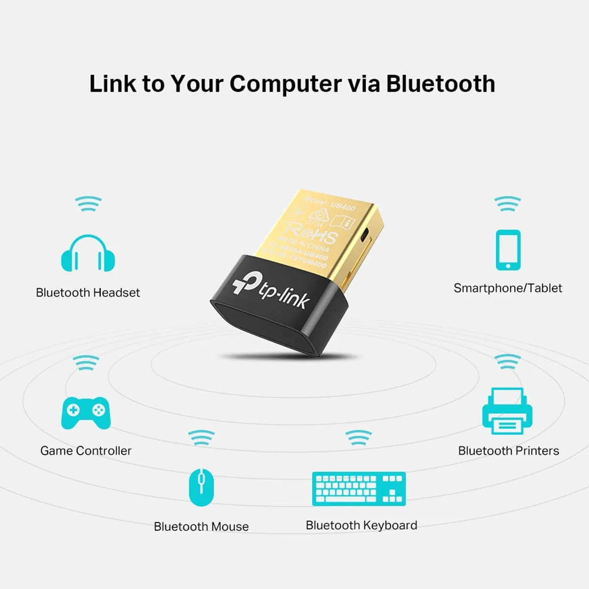 گیرنده بلوتوث تی پی لینک مدل TP-Link UB400 Bluetooth 4.0 Nano USB Adapter — تصویر ۵