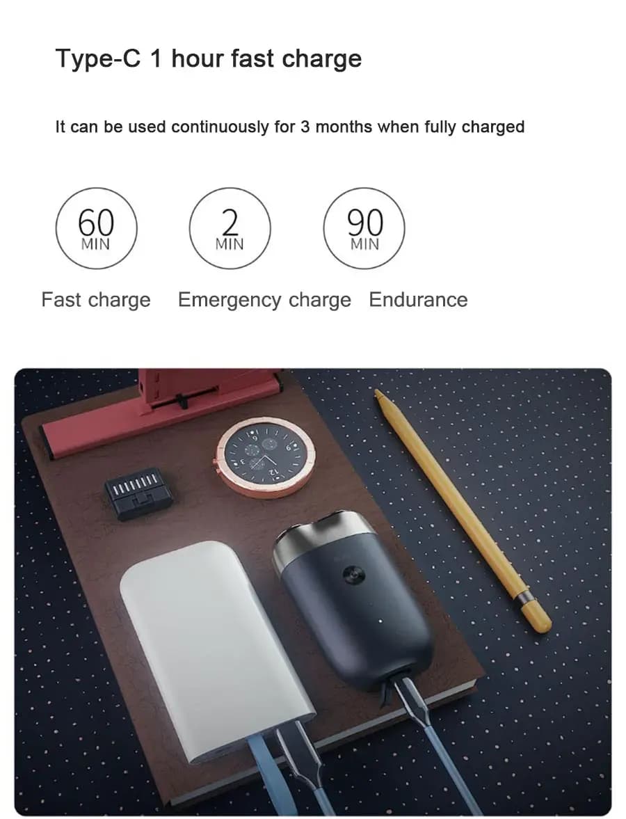 ریش تراش شارژی مسافرتی شیائومی Xiaomi Olybo A1 Double Cutter Head Electric Shaver — تصویر ۷