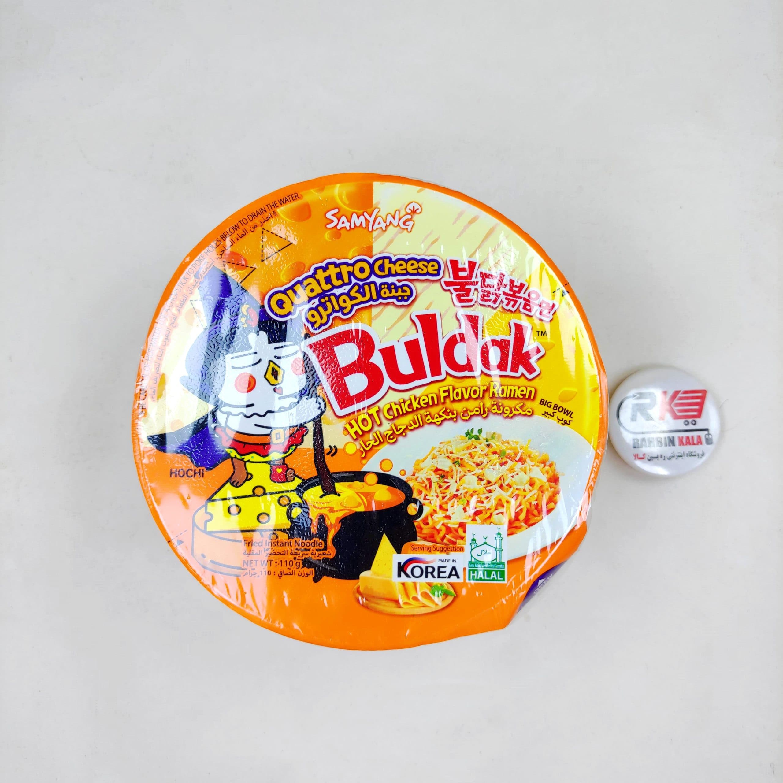 نودل فوری سامیانگ پنیر کواترو (4پنیر) کاسه ای SAMYANG مدل Hot Chicken Flavor Ramen — تصویر ۲