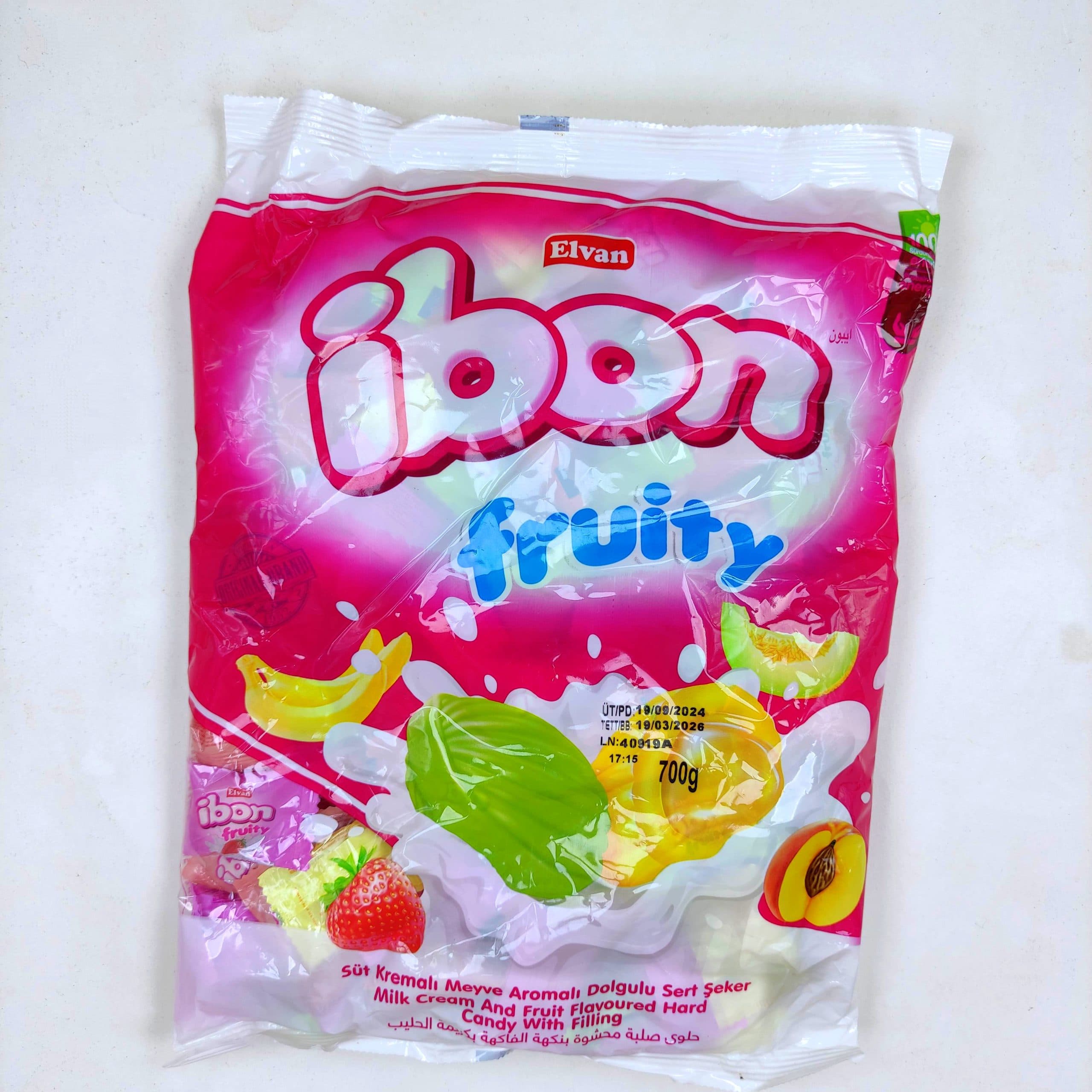 شکلات آیبون IBON با طعم شیر و میوه جات 700گرمی