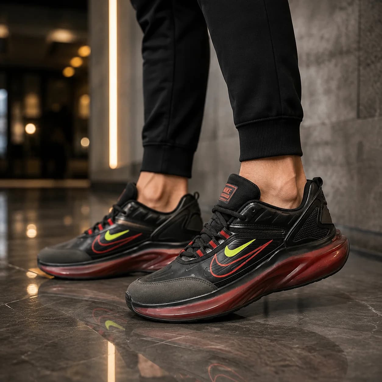 کتونی اسپرت مردانه کپسول دار مدل نایک ایرمکس(nike air max)|رنگ مشکی|سایز 41_44|ضد آب