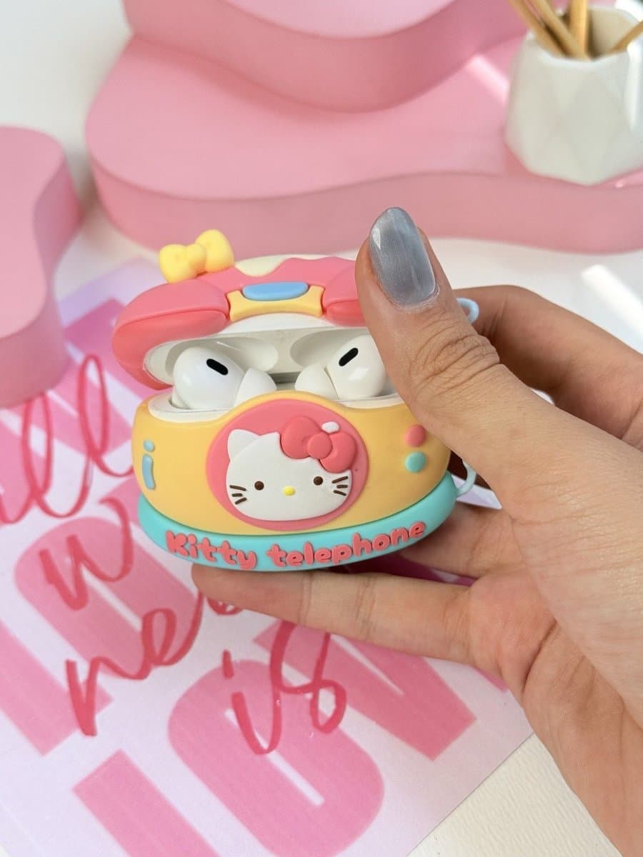 کاور ایرپاد سیلیکونی Kitty Telephone (کدa0327) مناسب برای airpods 1/2 — تصویر ۴