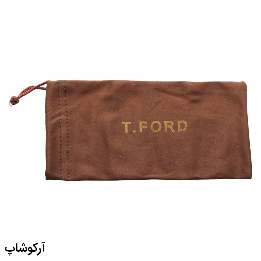 عینک آفتابی TOM FORD با فریم مربعی شکل، رنگ سبز براق، لنز سبز تیره و لولا فنری مدل T2217 — تصویر ۸