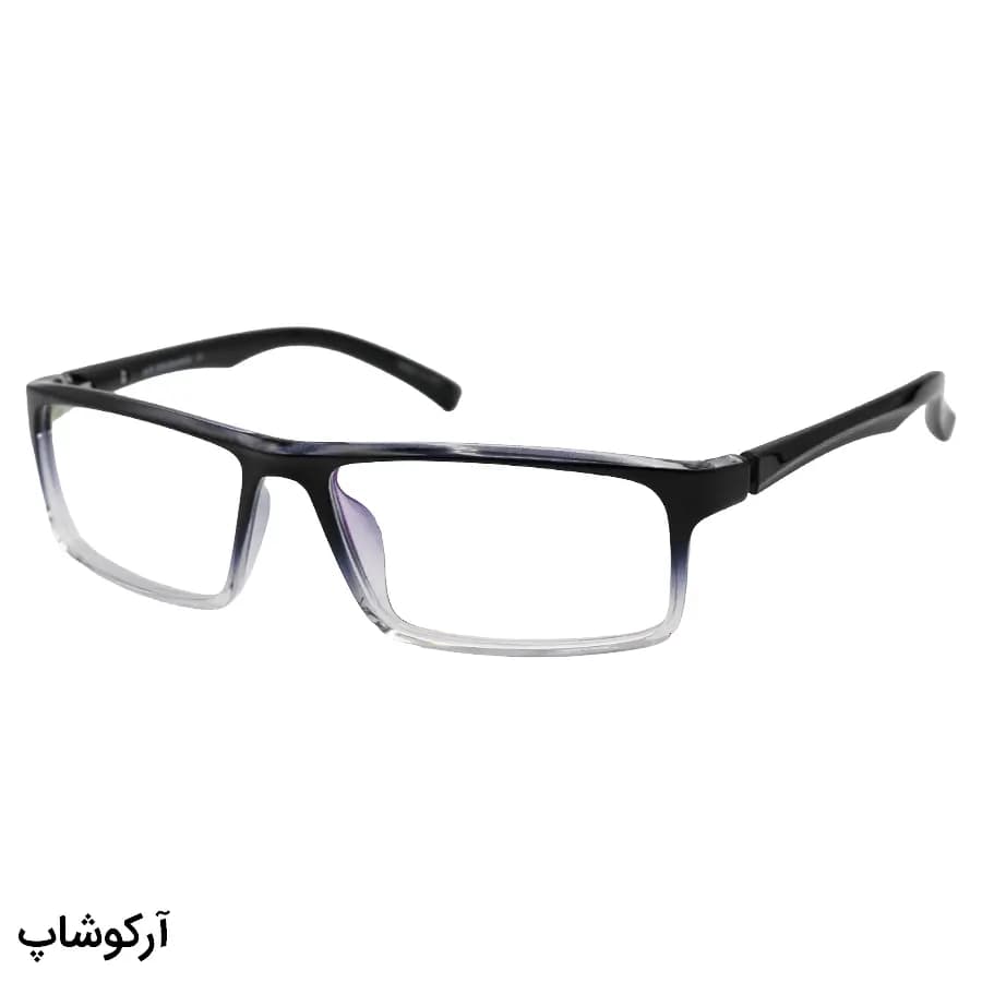 عینک طبی AX Exchange با فریم شکل مستطیلی، رنگ مشکی براق، از جنس TR و بیس دار مدل 8383
