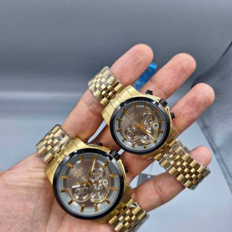 ست ساعت مچی عقربه سیتیزن مدل کرنوگراف طلایی — تصویر ۷