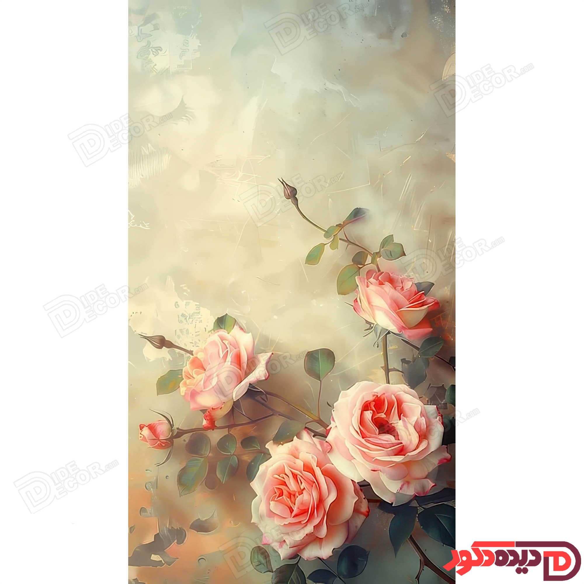 پرده زبرا دومکانیزم تصویری چاپی طرح گل رز کد AZD-120 — تصویر ۴
