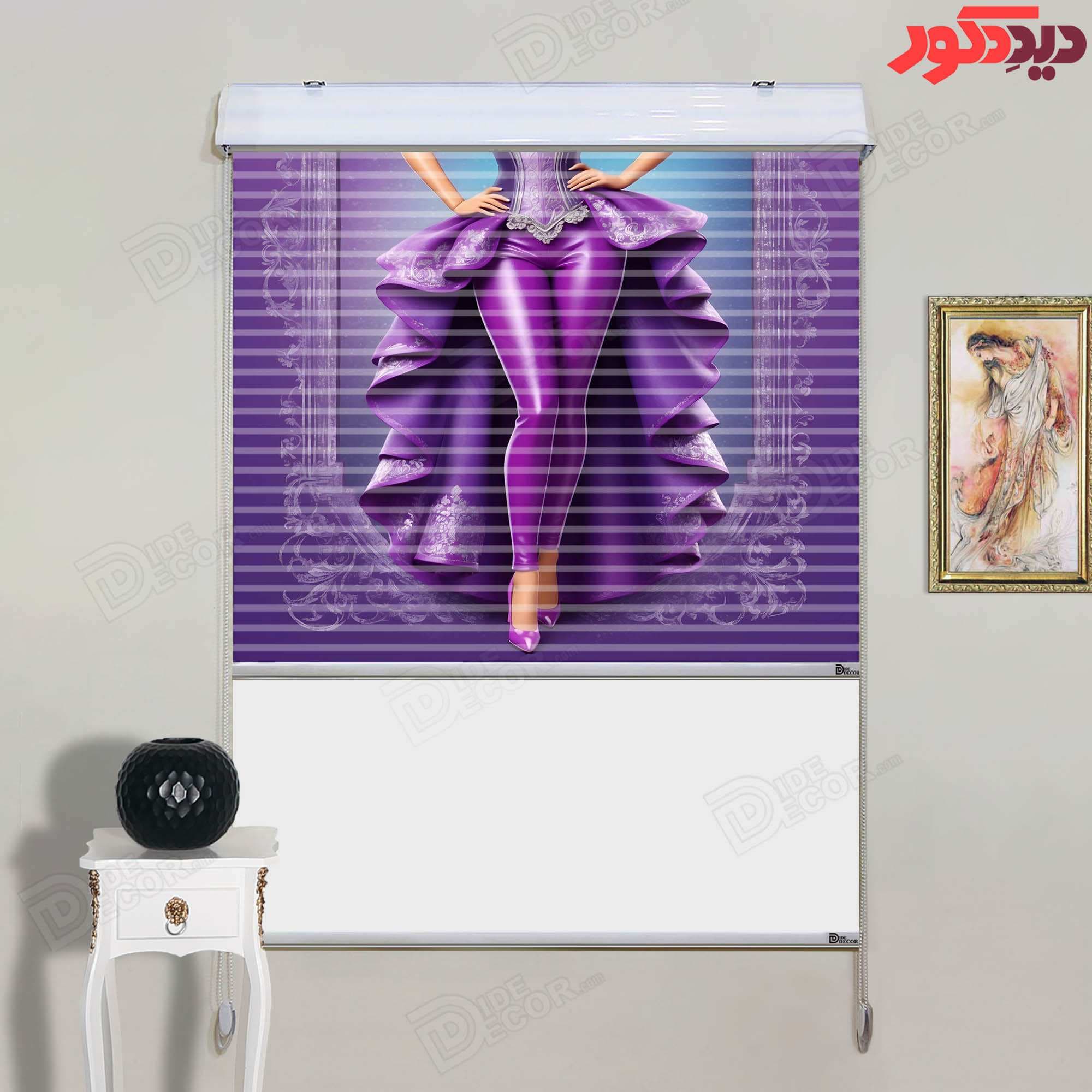 پرده زبرا دومکانیزم تصویری اتاق کودک دخترانه انیمیشنی کد KZD-068 — تصویر ۳