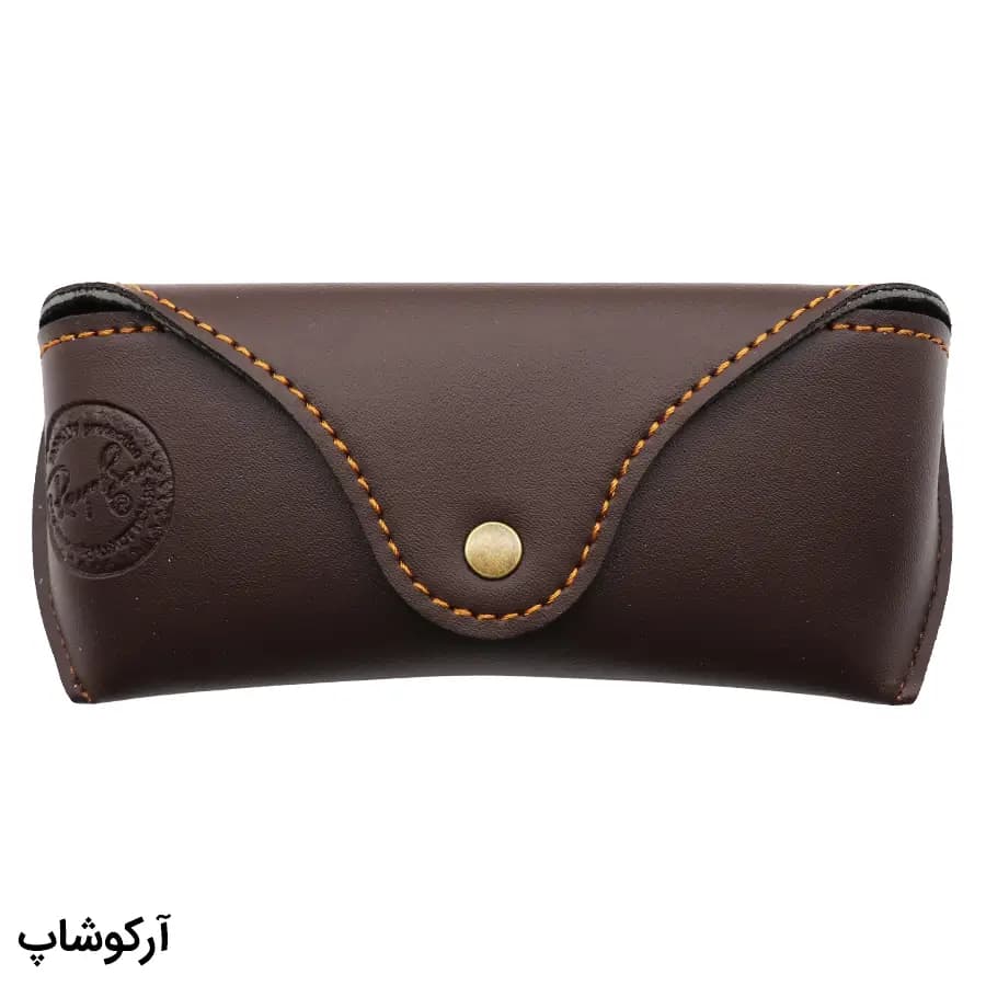 پک عینک برند ریبن (Ray-Ban) با تمام تجهیزات و قاب قهوهای رنگ و چرمی مدل 993107 — تصویر ۳