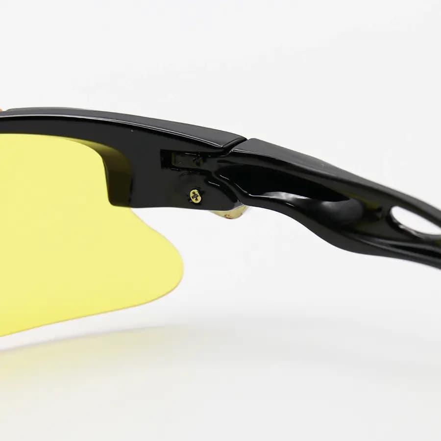عینک ورزشی نیم فریم OAKLEY با فریم مشکی رنگ و عدسی زرد رنگ مدل 806 — تصویر ۵