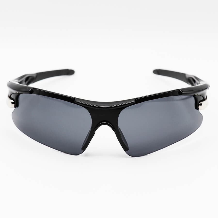 عینک ورزشی نیم فریم OAKLEY با فریم مشکی رنگ و عدسی دودی تیره مدل 806 — تصویر ۲