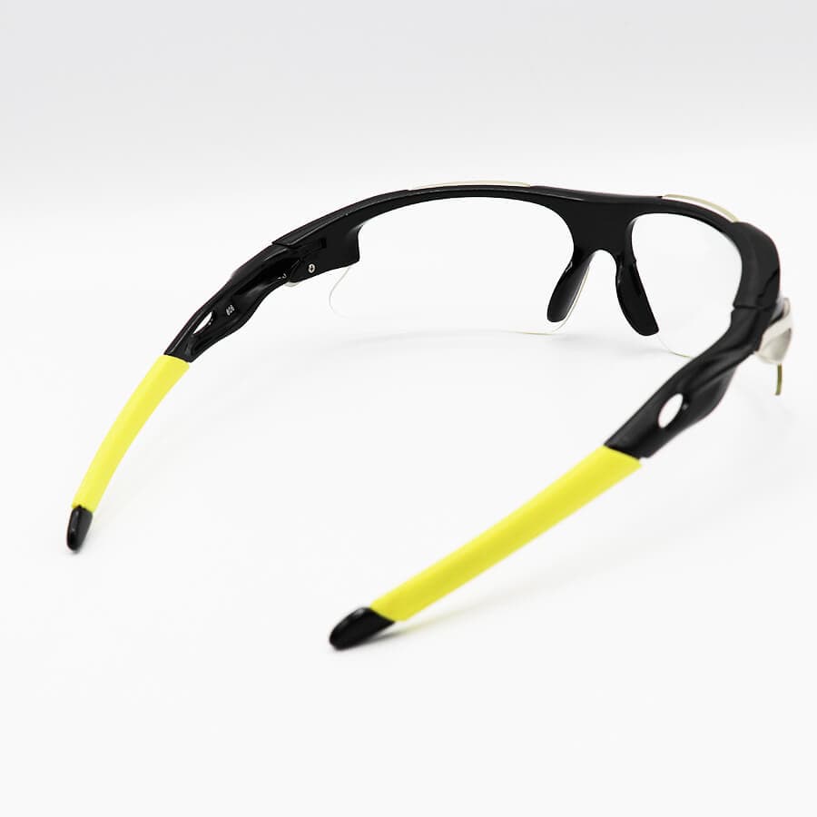 عینک ورزشی بلوکات نیم فریم OAKLEY با فریم مشکی رنگ و عدسی بی رنگ مدل 806 — تصویر ۳