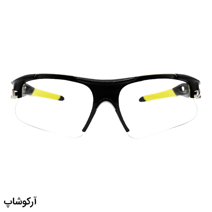 عینک ورزشی بلوکات نیم فریم OAKLEY با فریم مشکی رنگ و عدسی بی رنگ مدل 806