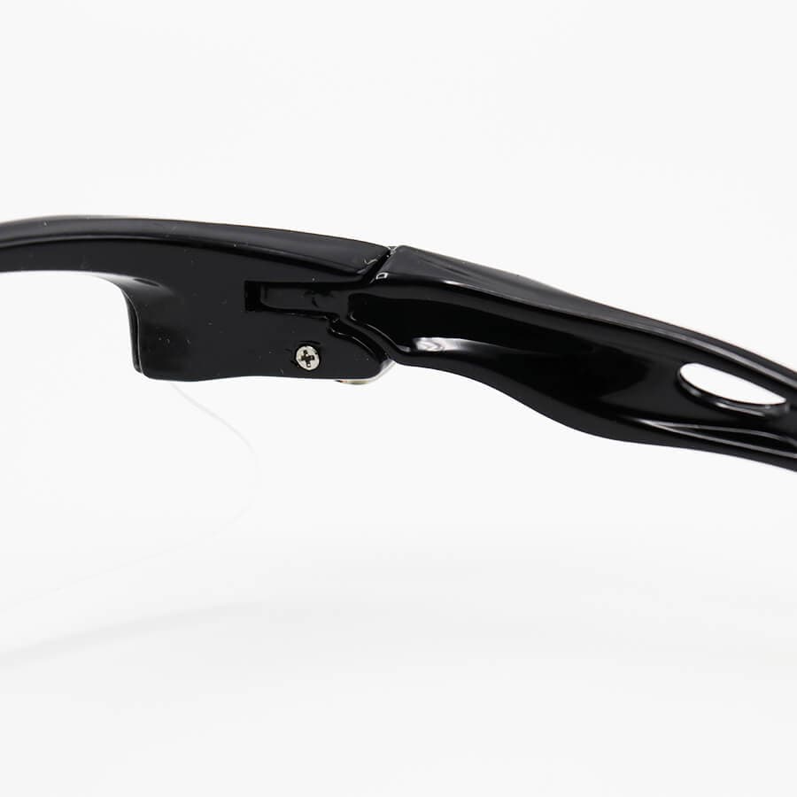 عینک ورزشی بلوکات نیم فریم OAKLEY با فریم مشکی رنگ و عدسی بی رنگ مدل 806 — تصویر ۴