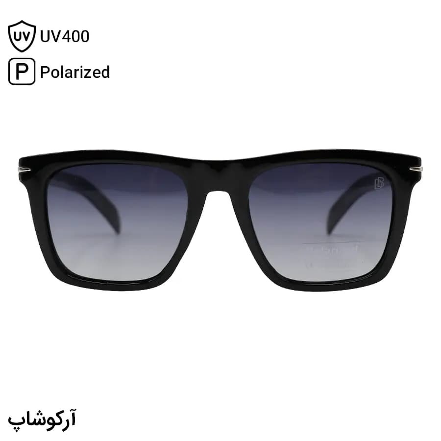عینک آفتابی دیوید بکهام با فریم رنگ عسلی براق، شکل مربعی و لنز قهوه‌ای سایه روشن و پلاریزه مدل P7002 — تصویر ۱۰