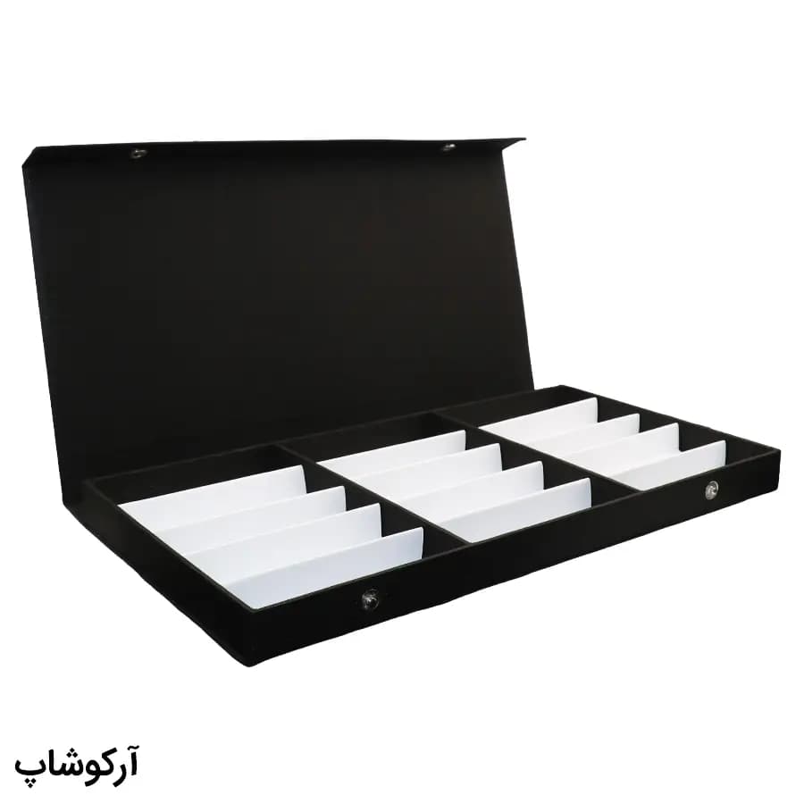 باکس و جعبه 15 تایی عینک طبی با رنگ مشکی و جنس پارچه‌ای اسپان (فایل) مدل 993104 — تصویر ۳