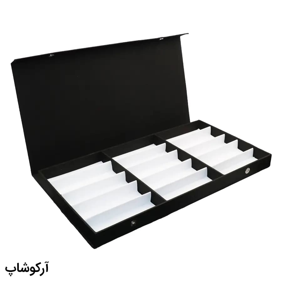 باکس و جعبه 15 تایی عینک طبی با رنگ مشکی و جنس پارچه‌ای اسپان (فایل) مدل 993104