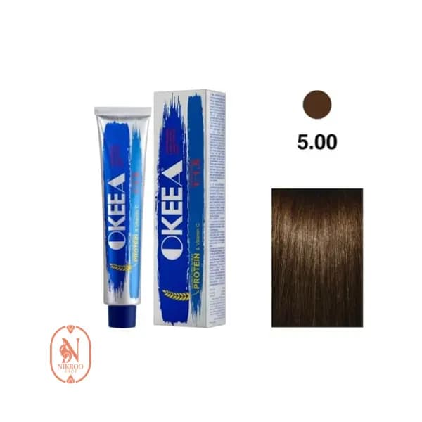 رنگ مو اکیا رنگ قهوه‌ای روشن قوی شماره 5.00 حجم 100 میل