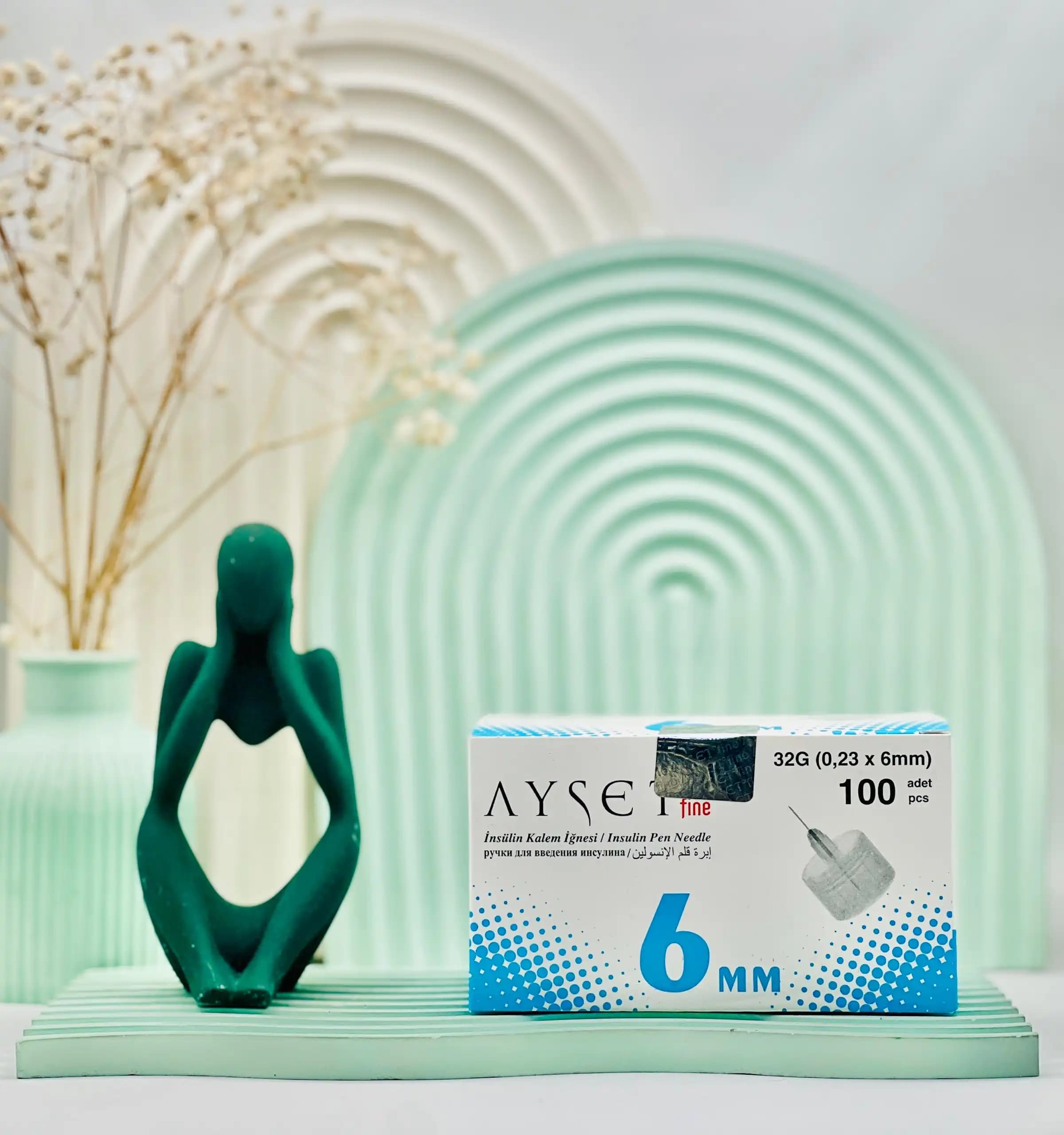 سرسوزن قلم انسولین Ayset fine سایز 6 میلی متر 100 عددی