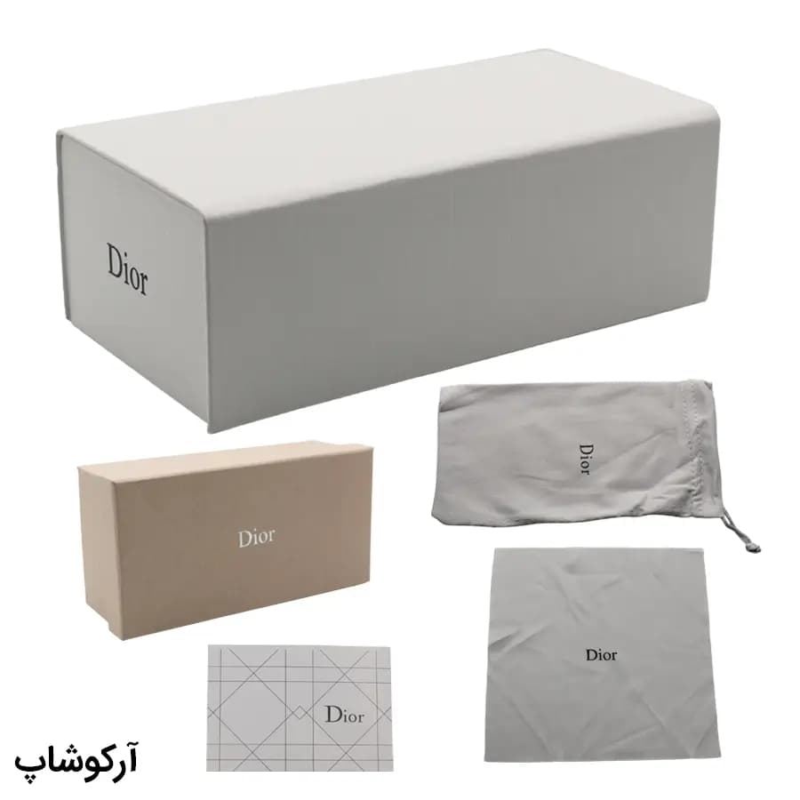 پک اورجینال عینک برند دیور (DIOR) سفید رنگ و با تمام تجهیزات مدل 991904