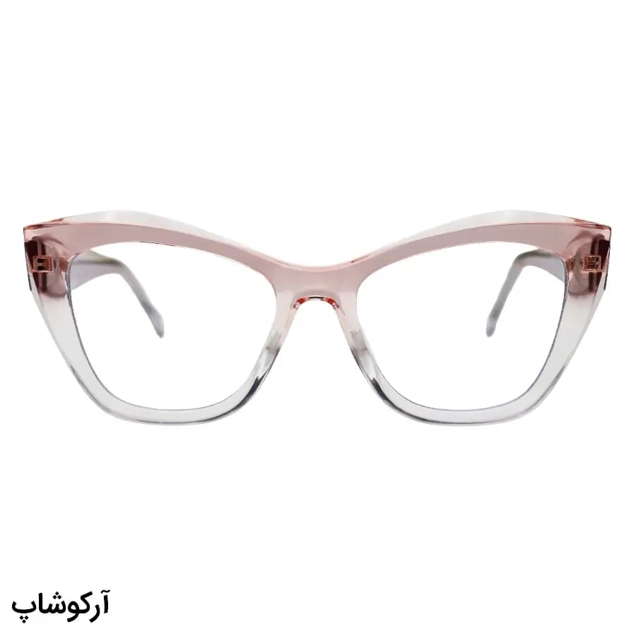 فریم عینک طبی زنانه Chopard با فریم چشم گربه‌ای، رنگ صورتی براق، دسته سیم‌دار و لولا فنری مدل 2197 — تصویر ۳
