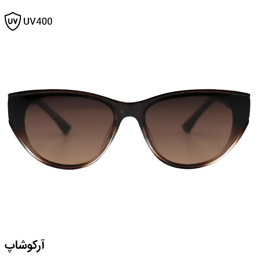 عینک آفتابی زنانه Cartier با فریم قهوه‌ای براق، شکل چشم گربه‌ای، دسته سیم‌دار و لنز قهوه‌ای تیره مدل 58201 — تصویر ۳