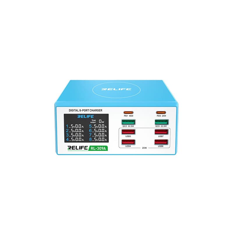 مولتی شارژر 8 پورت فست شارژ ریلایف RELIFE RL-309A
