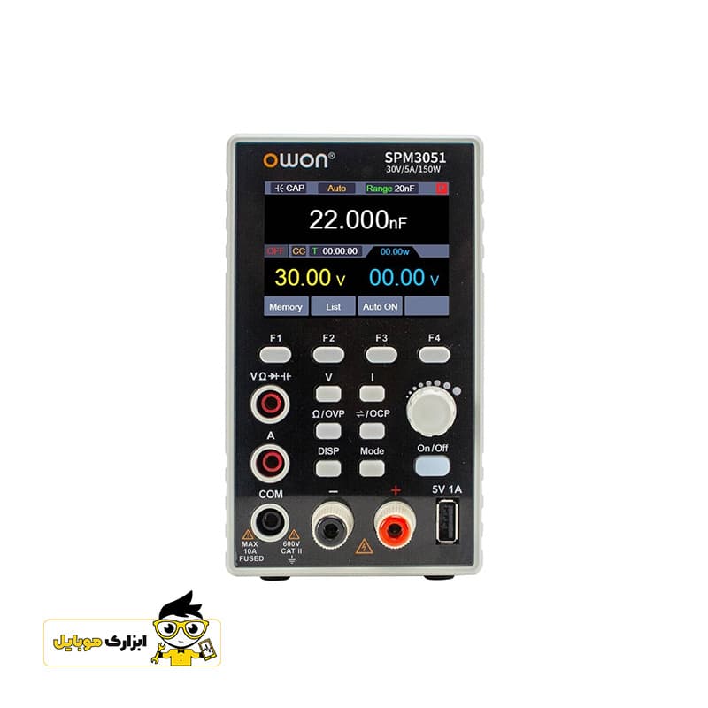 منبع تغذیه و مولتی متر 30 ولت و 5 آمپر اوون OWON SPM3051 — تصویر ۵