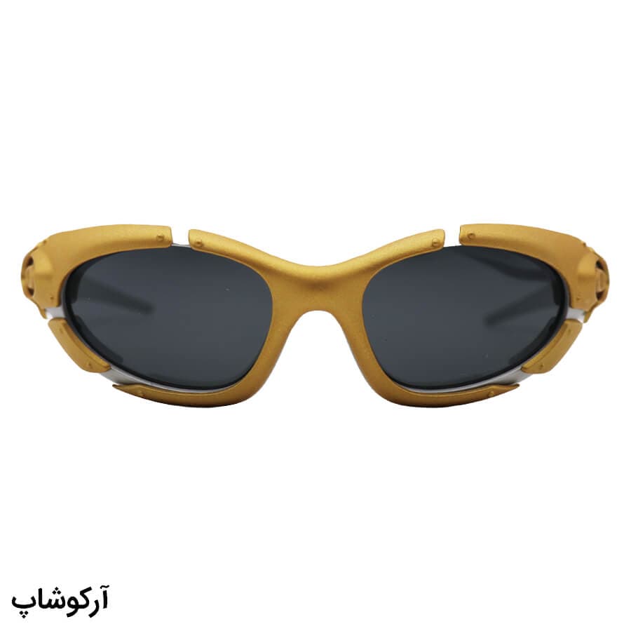 عینک آفتابی OAKLEY با فریم رنگ طلایی و نقره‌ای، لنز پلاریزه و دودی به همراه پک اصلی مدل 9367 — تصویر ۳