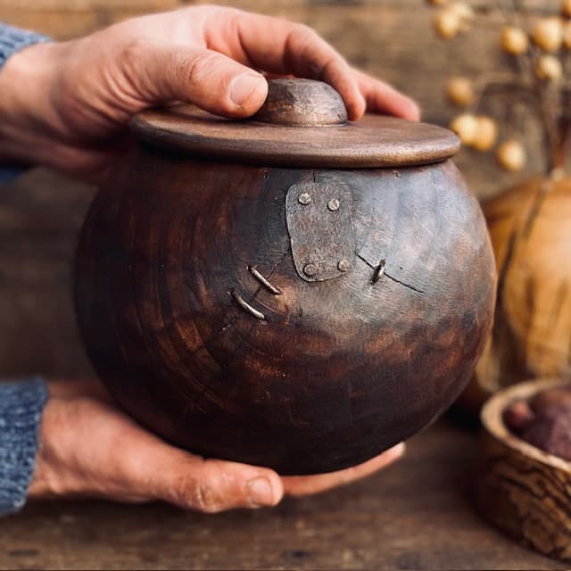 ظرف چوبی دربدار کد 100054