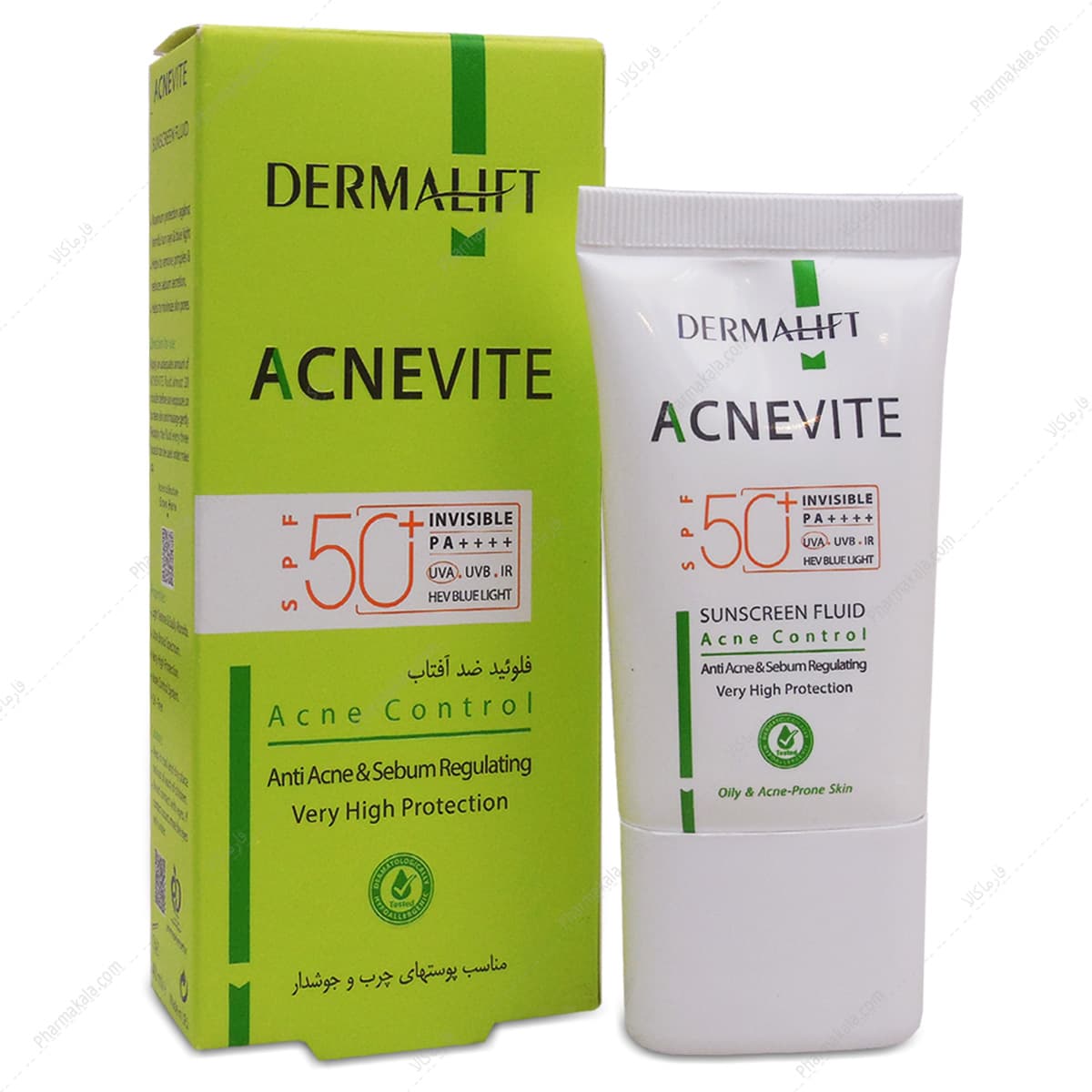 فلوئید ضد آفتاب آکنویت SPF50 پوست چرب و جوشدار درمالیفت 40ml