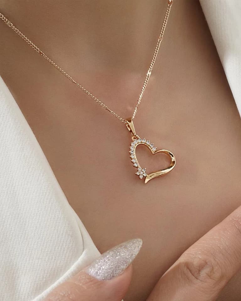 گردنبند قلب و گل ژوپینگ