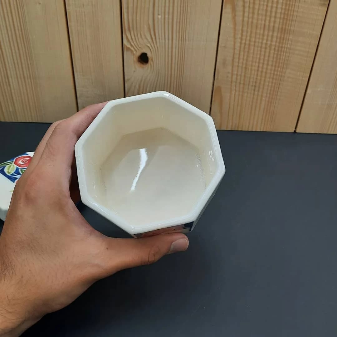 شکلات خوری سرامیکی دست ساز سایز کوچک مدل رز کد 848 — تصویر ۶