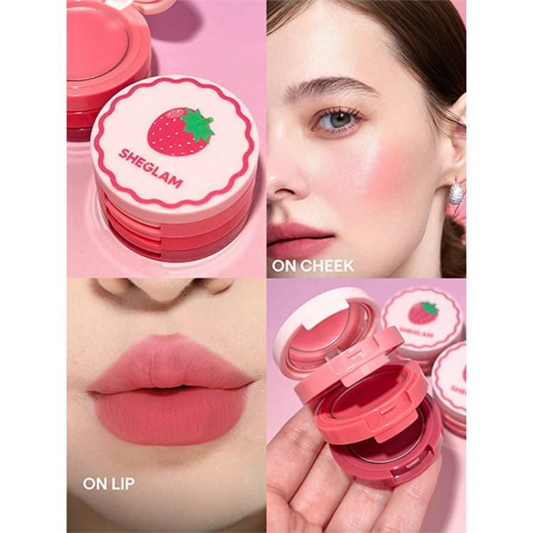 رژ گونه و لب Sheglam مدل Strawberry Whirl — تصویر ۶