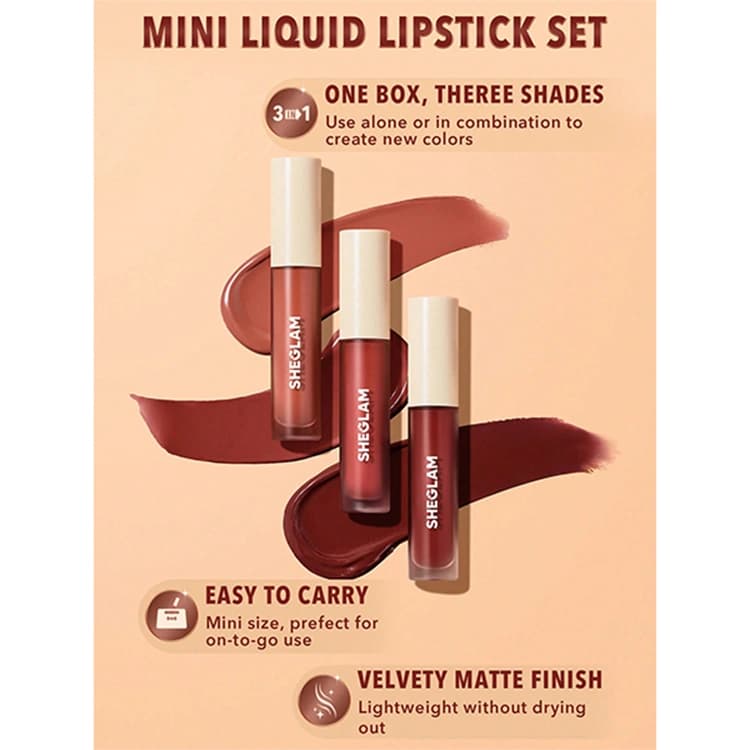 ست رژ لب مایع Sheglam مدل Matte Allure Mini — تصویر ۳