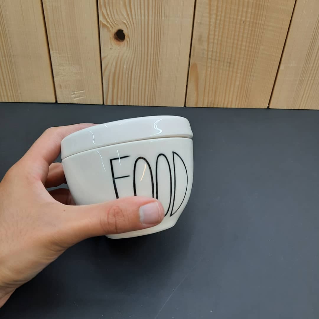ظرف مربا و عسل سرامیکی دست ساز طرح FOOD کد 846 — تصویر ۳