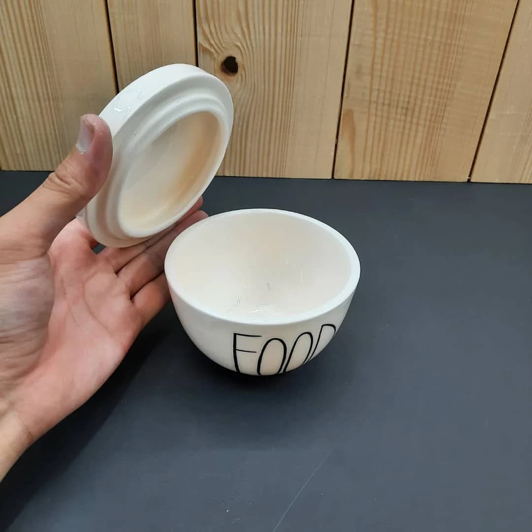 ظرف مربا و عسل سرامیکی دست ساز طرح FOOD کد 846 — تصویر ۴