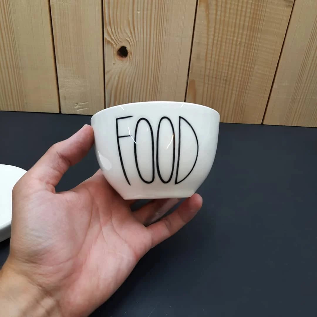 ظرف مربا و عسل سرامیکی دست ساز طرح FOOD کد 846 — تصویر ۵