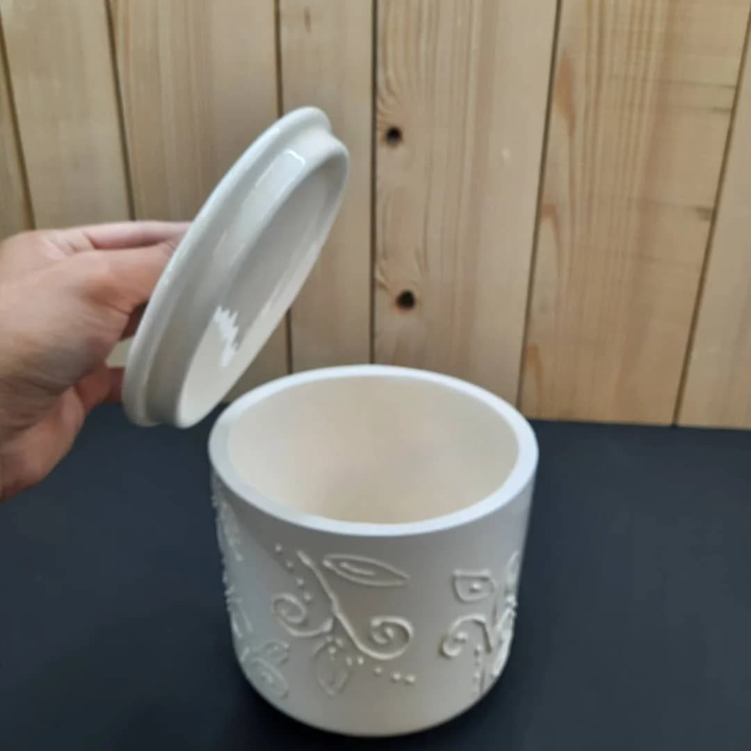 بانکه سرامیکی دست ساز مدل برگ برجسته کد 838 مجموعه 3 عددی — تصویر ۳