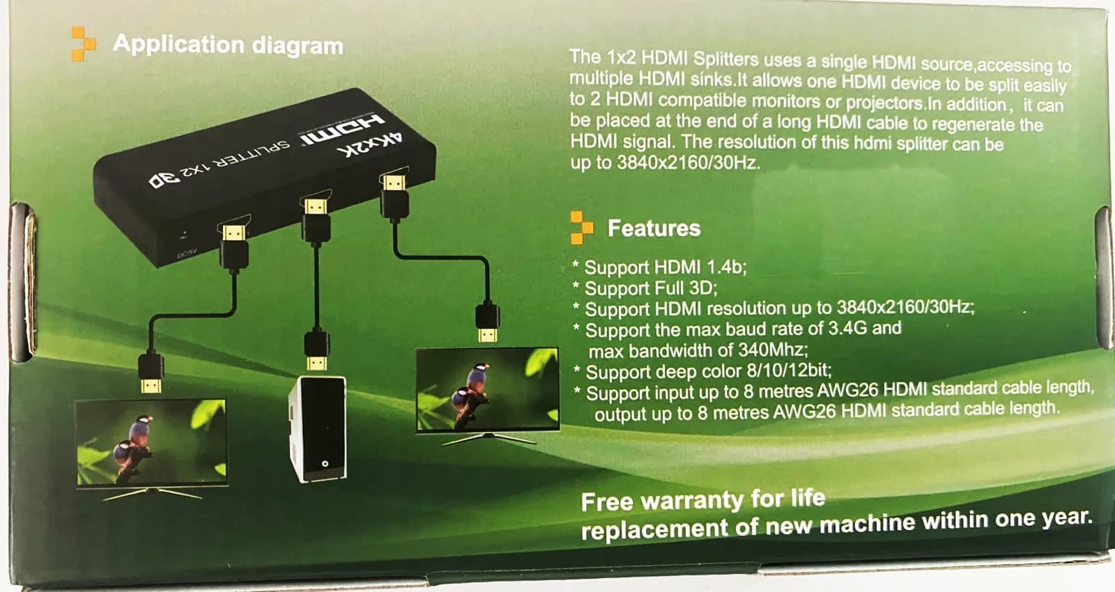 اسپلیتر 1 به 4 HDMI مدل 4K/2K — تصویر ۳