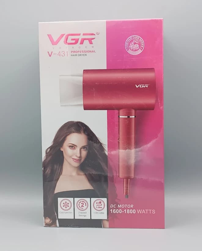 سشوار وی جی آر VGR اورجینال مدل V431 با توان ۱۸۰۰ وات +(گارانتی طلایی) — تصویر ۱۱