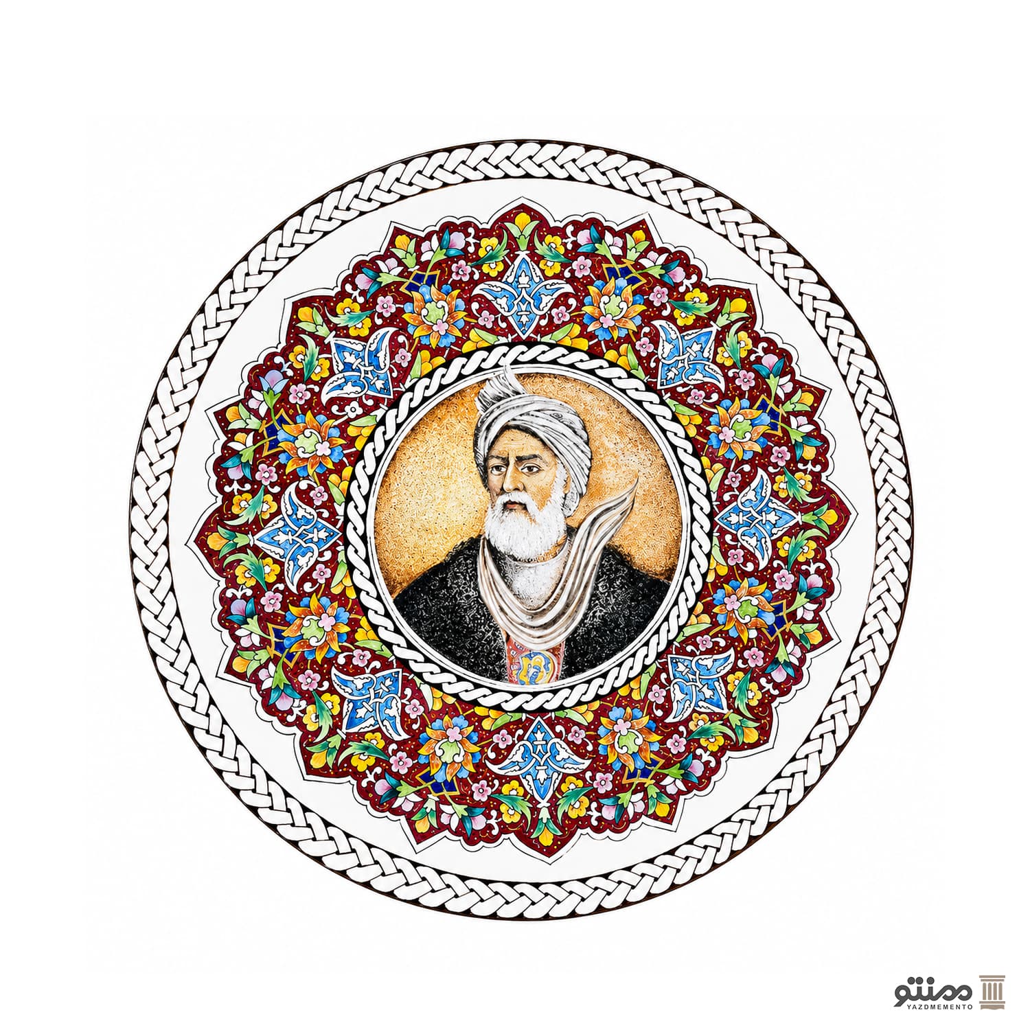 بشقاب میناکاری فردوسی 30 سانتی متری