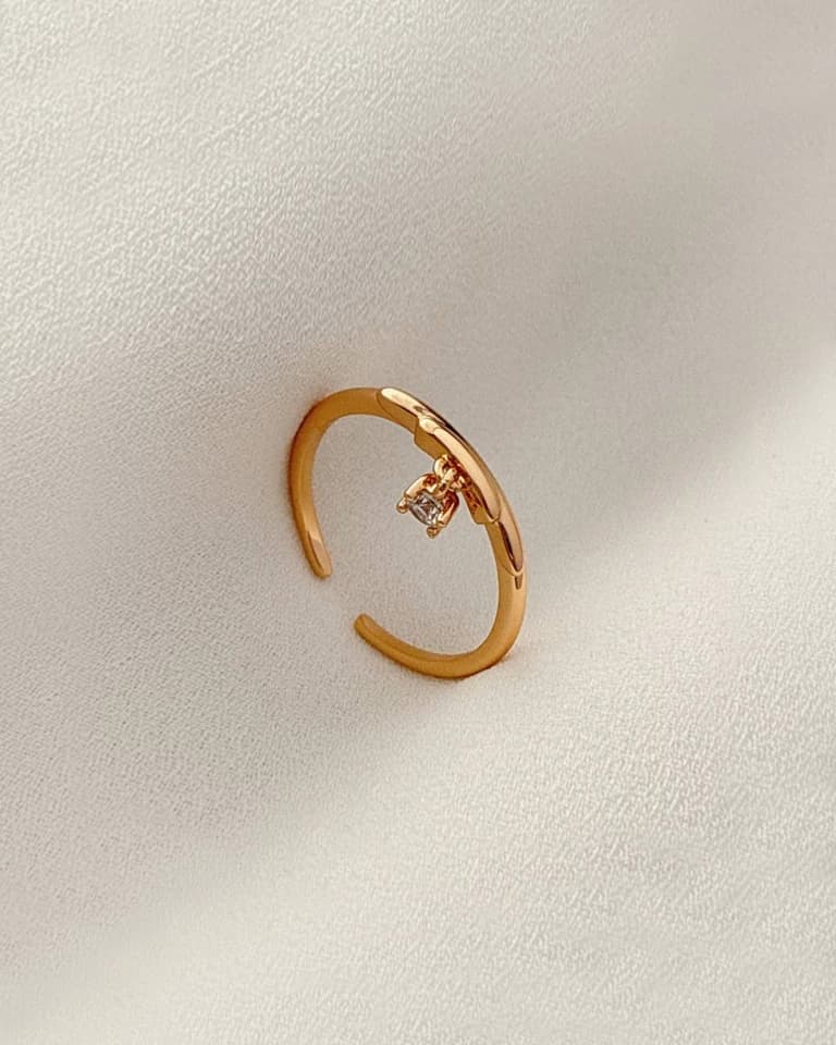 انگشتر ظریف آویز نگیندار ژوپینگ