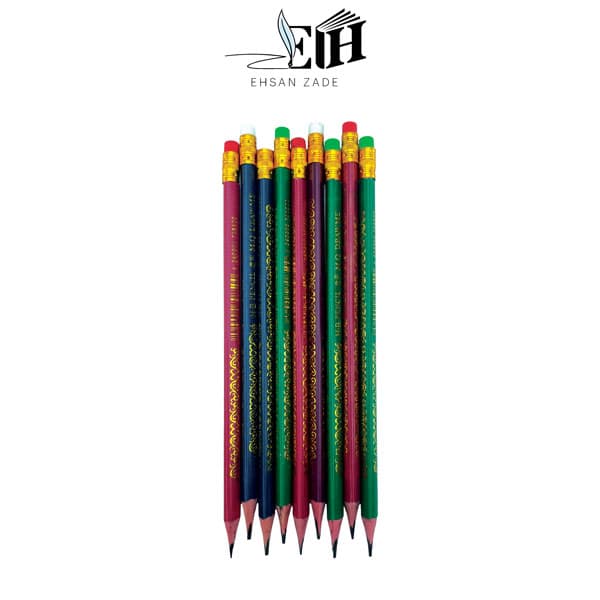 مداد مشکی پاککن دار ام کیو گرد طرح پروانه کد H44 — تصویر ۲