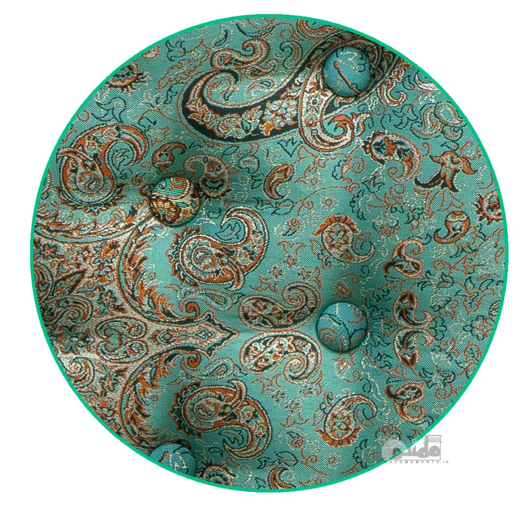 سرویس ست شاه نشین پشتی سنتی طوبی رنگ سبز آبی — تصویر ۵