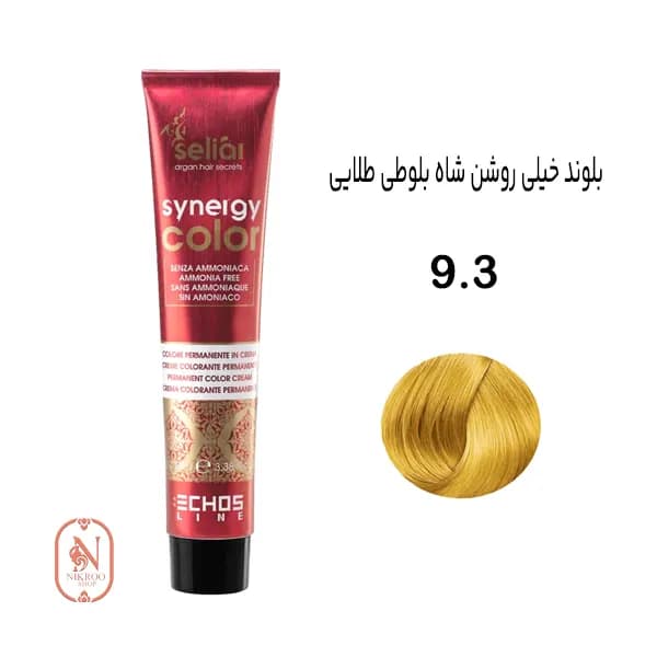رنگ موی بدون آمونیاک اچ اس لاین سری طلایی 9.3