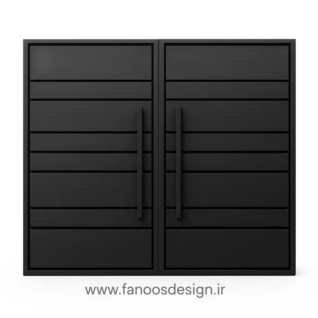 درب حیاط مدرن مشکی با طراحی مینیمال – کد 30182