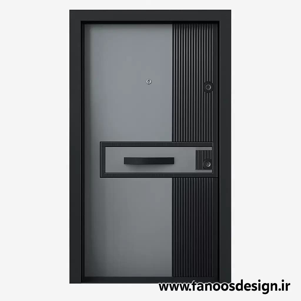 درب مدرن دو رنگ مشکی طوسی کد 30150