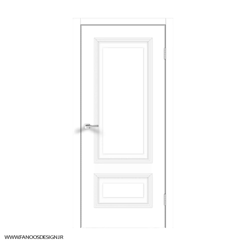 درب اتاق سفید دو قاب سفید کد 30133 — تصویر ۲