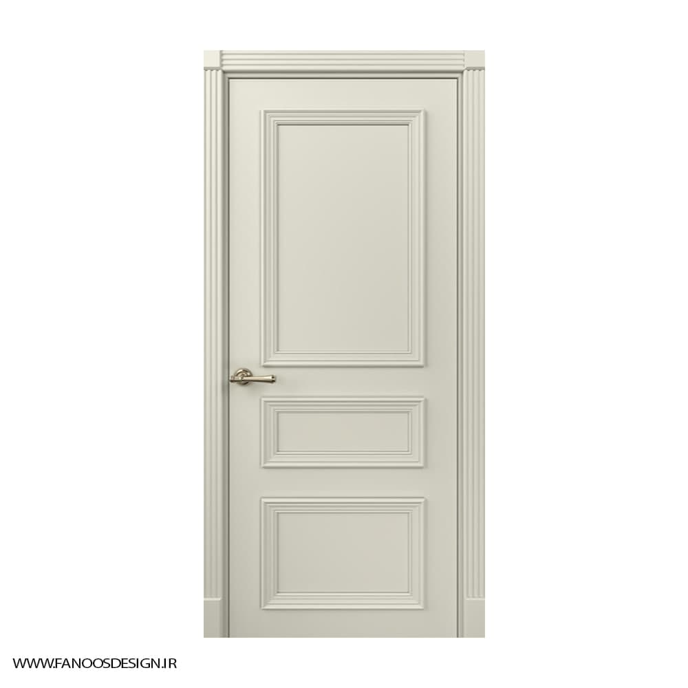 درب اتاقی نئوکلاسیک با رنگ پوششی سه قاب برجسته کد 31022 — تصویر ۲